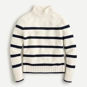 J. Crew Mockneck sweater in striped supersoft yarn